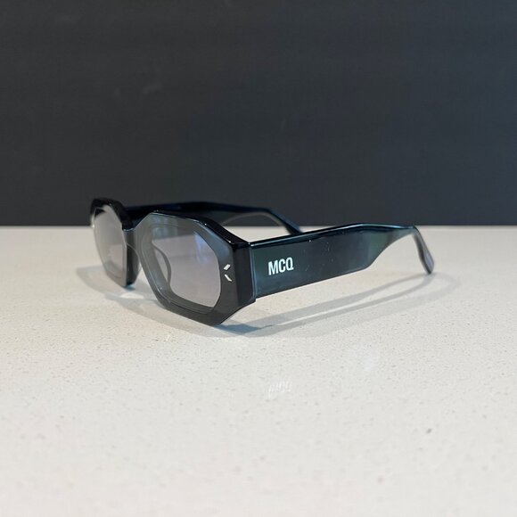 McQueen MQ0342S Rectangular Black Sunglasses With Bold Frame - Picture 3 of 12
